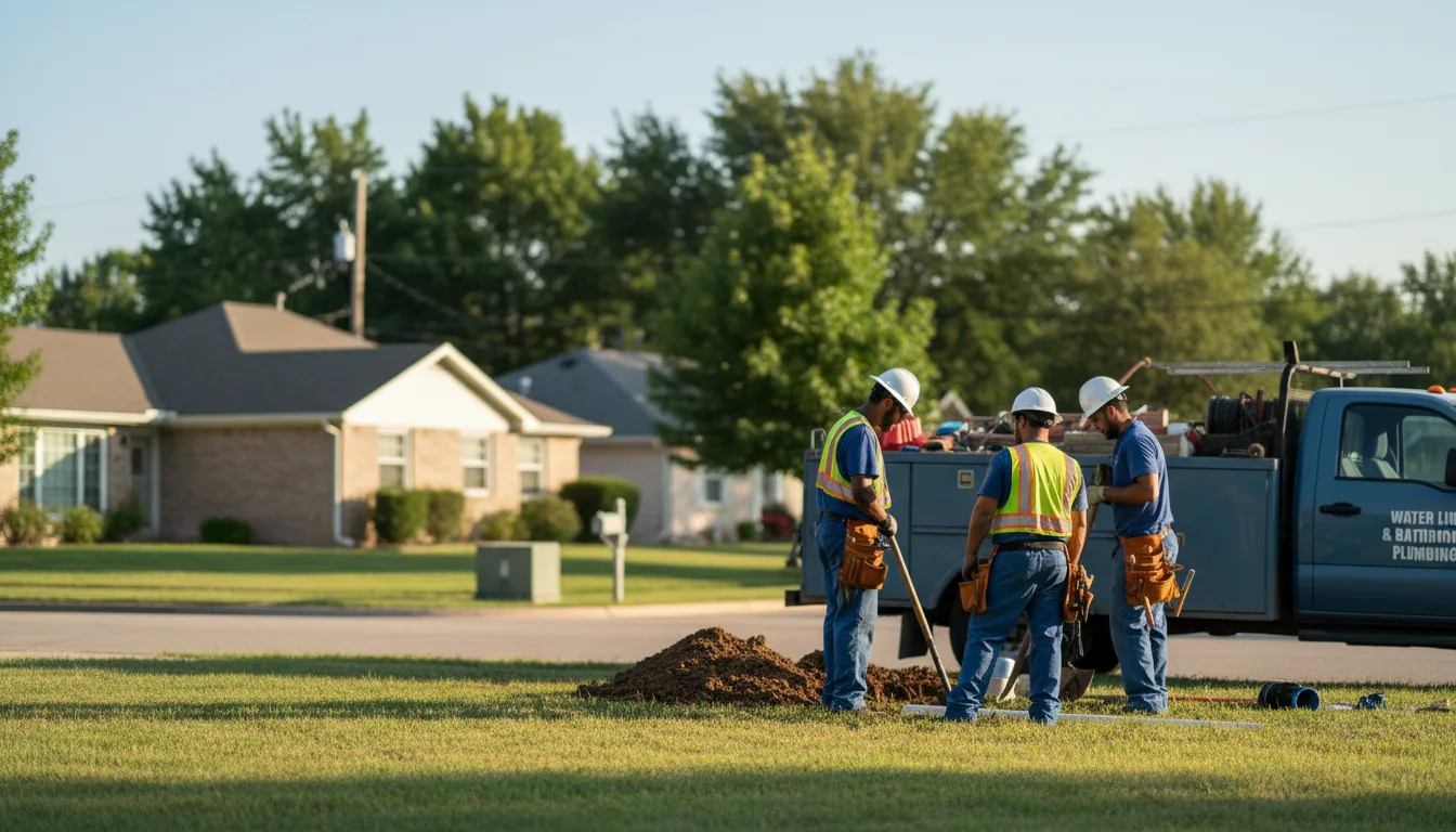 Residential water line and bathroom plumbing service in New Auburn, MN